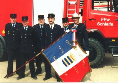 Kameraden der Partnerfeuerwehr Rodemack bei einem Besuch